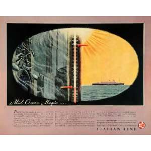 1936 Ad Italian Line Cruise Ships Boats Travel Sunset 