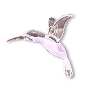 Pink Swirl Hummingbird Glass Ornament