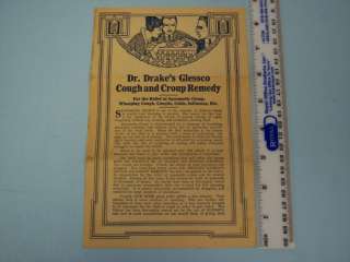 BN462 Dr Drake Glessco Cough Croup Remedy Baby 1910s  