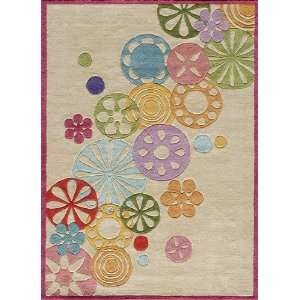  Hipster Flowers Rug in Ivory