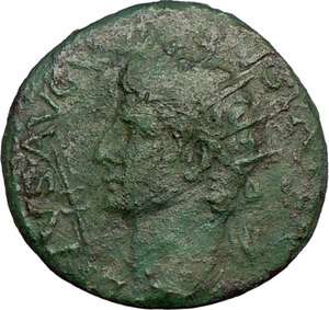 AUGUSTUS 14AD Ancient Roman Coin under TIBERIUS w Livia Rare  