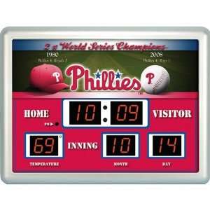  Philadelphia Phillies MLB Scoreboard Clock & Thermometer 