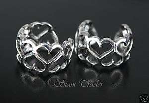Sterling Silver Heart Ear Cuffs C86  