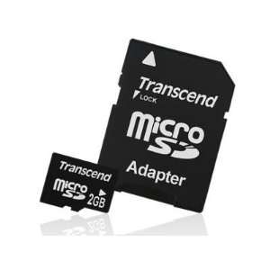 TRANSCEND INFORMATION Flash Memory Card TRANSCEND 2GB microSD w/ 2 
