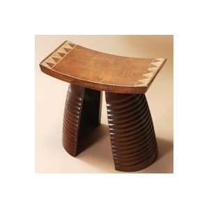  Detailed Wooden Sitting Stool from Ghana