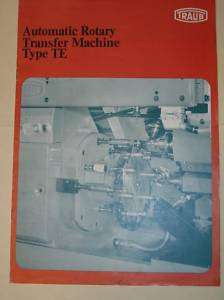 Vtg Hermann Traub Catalog~Rotary Transfer Machine TE  