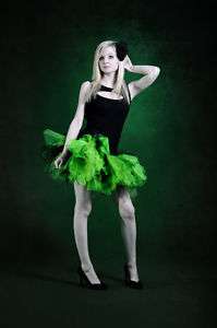 NEON Lime Green Black Trashy Ballet TuTu Cyber Punk EMO  