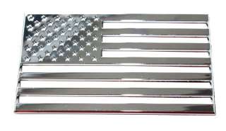   Chrome USA FLAG DECAL for CAR AUTO TRUCK ~ PATRIOTIC SIGN EMBLEM ~ WOW