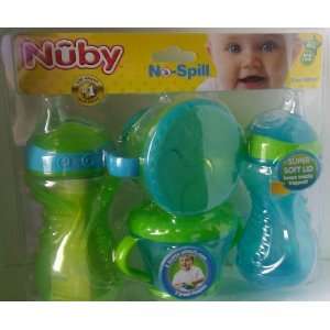  Nuby No Spill 2 Super Spout Cups and 2 Snack Keepers Baby