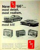 1966 AMT Model Car Kits~Mustang~T Bird Trade Toy AD  