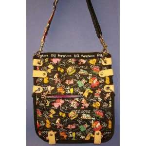 Designer Handbag   Puppy Love Design Messenger Bag (Dog Print Purse 
