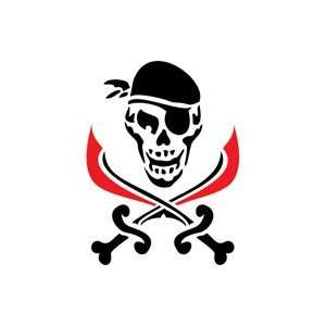  Tattoo Stencil   Pirate Skull w/ Swords   #398 Health 