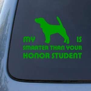   STUDENT   BEAGLE   Vinyl Dog Decal Sticker #1525  Vinyl Color Green
