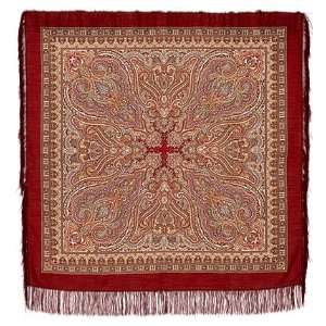  Beaming Russian Shawl (silk fringe) 125x125cm (49,2x49,2 