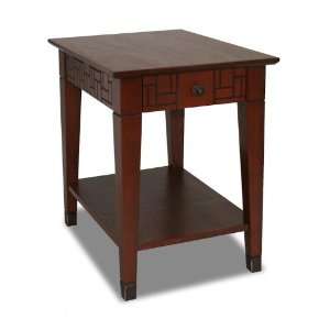  Facets End Table in Merlot Finish