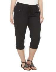Torrid Plus Size Black Knit Cropped Cargo Pants