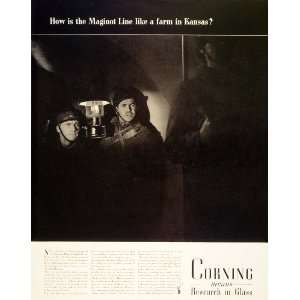   Ad Corning Glass Research Lanterns Maginot Line   Original Print Ad