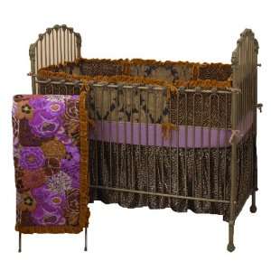   Tale Designs Wild Elegance 4 Piece Bedding Set, Purple Black Baby