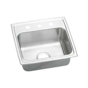   Lustertone 4 1/2 Top Mount Single Bowl Stainless Steel Sink With No