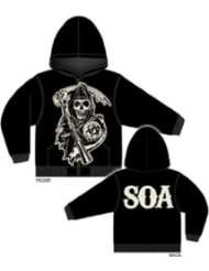 Sons Of Anarchy Muted Grim Reaper Hoodie Sweatshirt (Large)