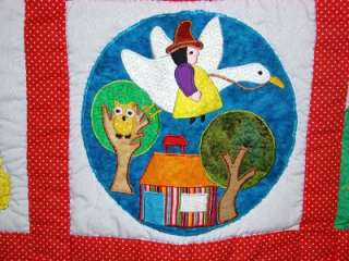 HAND~QUILTED NURSERY RHYME BABY CRIB/WALL QUILT  