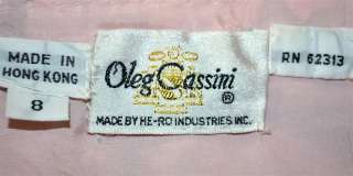 Vintage Oleg Cassini by He Ro Ind Pale Pink Silk Top with Beads 