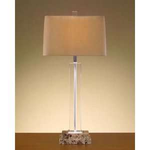  Glass Colonial and Brown Marble Lamp