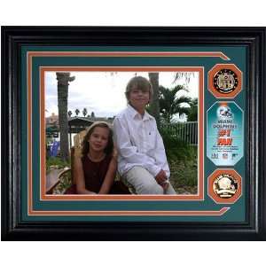 Miami Dolphins   #1 Fan   Personalized Photo Mint with 2 Gold Coins