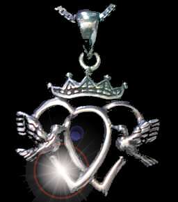 Luckenbooth Claddagh Pendant charm Sterling silver .925  