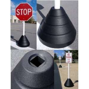  Coned shaped Sign Base with Round 2 3/8 Post Hole 