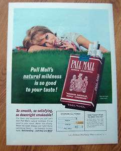 1963 Pall Mall Cigarette Ad Sexy Lady  