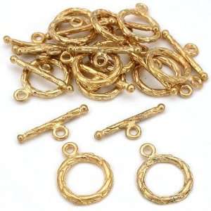  Cable Bali Toggle Clasps Gold Plated 16mm Approx 12