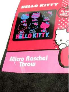 HELLO KITTY~ TOKYO BLACK SOFT FLEECE THROW BLANKET  