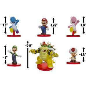  Mario, Luigi, Yoshi (Blue & Pink), Bowser, Toad Super 