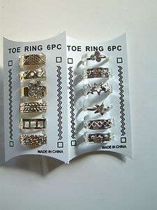 NEW WHOLESALE LOT OF 12 PC TOE RINGS FASHION JEWELRY  