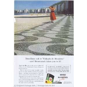  1956 Moore McCormack Ships Brazilian Cruise Vintage Ad 