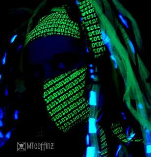 UV Cyber GID Techno Rave Binary Cyborg Surgical Mask  