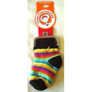   Miss Matched Black and Rainbow Striped Sock Change Purse Toys & Games