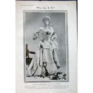  1907 Portrait Lady Pompadour Costume Theatre Woman