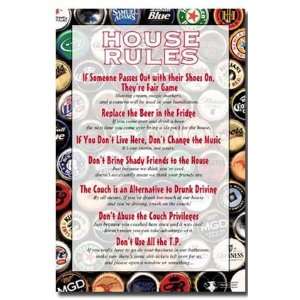  House Rules Drinking Dorm Room   Wall Poster   22x34 