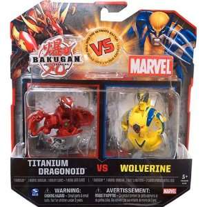  Titanium Dragonoid vs Yellow Wolverine Bakugan vs Marvel 