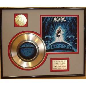 AC/DC Framed 24kt Gold Record Display   Great Framed Artwork   See Our 