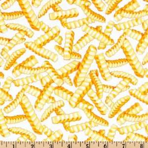  45 Wide Crinkle French Fries White Fabric By The Yard 
