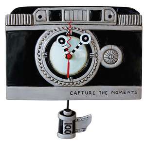 Vintage Camera Pendulum Wall Clock Teapot Michelle Allen #P1226 NEW 