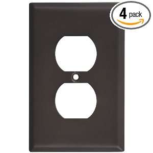 Stanley Home Designs CS8002 Single Duplex Outlet Wall Plate, 4 Pack 