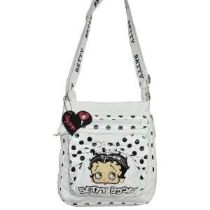  Betty Boop Messenger Bag Bow Polka Dot Wallet Purse White 