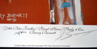 Barry Barnett LITTLE BLUE FEATHER Ltd Ed Print Signed  