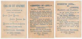 Three Victorian Trade Cards for LeBoutillier Brothers Dry Goods in New 