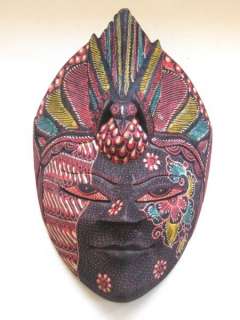 Wooden Batik Mask Hand Carved Wood Bali Art Mask 9 1168  