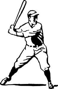 Batters up Baseball Player Logo Decal Sticker  